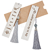 CRASPIRE 2Pcs 2 Style 201 Stainless Steel Bookmarks with Nylon Tassel AJEW-CP0005-77-1