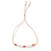 Adjustable Natural Gemstone & Brass Beaded Slider Bracelets for Women DZ3322-2-1