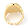 Rack Plating Brass Oval with Heart Open Cuff Rings RJEW-R137-01G-2