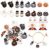 24Pcs 6 Style 2 Colors Alloy Enamel Pendants ENAM-PH0001-75-1