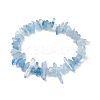 Natural Aquamarine Chips Beaded Stretch Bracelets BJEW-TA00494-01-1