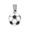 Football 304 Stainless Steel Enamel Pendants STAS-M121-08P-1