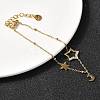 304 Stainless Steel Micro Pave Rhinestone Link Bracelets for Women BJEW-Z140-04G-2
