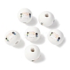 Mother's Day Theme Printed Wood European Beads WOOD-F016-04-2