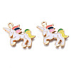 Rack Plating Alloy Enamel Pendants ENAM-T011-136B-2