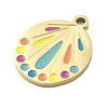 Ion Plating(IP) 304 Stainless Steel Enamel Pendants STAS-U034-07G-2