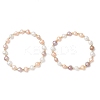 Natural Cultured Freshwater Pearl & 304 Stainless Steel Beads Stretch Bracelets for Women BJEW-JB13346-2