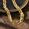 304 Stainless Steel Interlocking Triple Herringbone Chain Necklace for Men Women NJEW-H167-01G-1