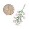 Glass Seed Beaded Flower Big Pendants PALLOY-MZ01184-03-2