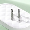 304 Stainless Steel Clear Cubic Zirconia Trapezoid Hoop Earrings EJEW-D331-17P-5