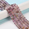 Natural Purple Rutilated Quartz Beads Strands G-M427-A01-01-2