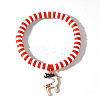 Elegant Christmas Handmade Polymer Clay Heishi Beaded Stretch Bracelets MV9996-1-1