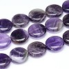 Natural Amethyst Flat Round Bead Strands G-L246-23-1