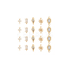 20Pcs 5 Styles Brass Pave Clear Cubic Zirconia Connecotor Charms DIY-AN0001-13-8
