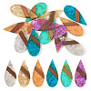 12Pcs 6 Colors Transparent Resin & Walnut Wood Big Pendants WOOD-TA0002-48-1