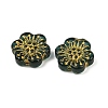 Baking Paint and Golden Metal Enlaced Glass Beads DGLA-T004-09E-2