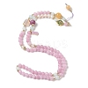 Natural Rose Quartz & Pearl Beaded Necklaces NJEW-L119-07G-2