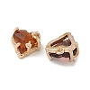 Brass Micro Pave Cubic Zirconia with Glass Charms KK-G517-11G-2