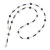 Natural Lapis Lazuli Round and Nuggets Lariat Necklaces NJEW-JN05727-4