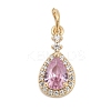 Brass Pave Cubic Zirconia Pendants KK-Q096-14D-G-1