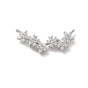 Brass Micro Pave Clear Cubic Zirconia 6 Flower Links Connector Charms KK-D431-072P-1