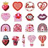34Pcs 17 Styles Single Face Printed Wood Pendants WOOD-CJ0001-91-1