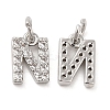 Brass Micro Pave Grade AAA Cubic Zirconia Charms ZIRC-P067-11P-N-NR-2