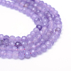 Faceted Rondelle Dyed Natural White Jade Bead Strands X-G-R343-6x8-03-1
