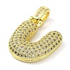 Brass Micro Pave Clear Cubic Zirconia Pendants KK-M279-01G-U-2
