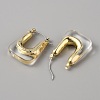 Acrylic Rectangle Hoop Earrings EJEW-WH0012-039A-2