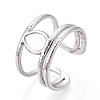 304 Stainless Steel Cuff Rings Components STAS-N113-04P-1