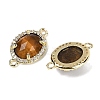 Natural Tiger Eye Faceted Oval Links G-B126-05G-05-2