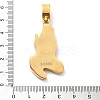 304 Stainless Steel Rhinestone Pendants STAS-V008-35G-2