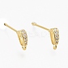 Brass Micro Pave Clear Cubic Zirconia Stud Earring Findings ZIRC-L098-039G-1