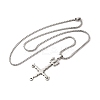 Non-Tarnish Cross Pendant Necklaces NJEW-C044-04P-2