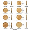 8Pcs 8 Styles Bamboo Round Plant Saucer AJEW-CJ0001-29-2