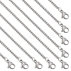 20Pcs Women's 304 Stainless Steel Curb Chain Necklaces Set STAS-SC0008-07-1