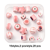 20Pcs 10 Styles Pearlized Handmade Porcelain Beads PORC-FP0001-08-4