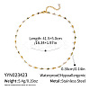 304 Stainless Steel & Natural Gemstone Faceted Rondelle Beads Link Chain Necklaces for Women TY8099-2-1