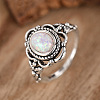Alloy with Plastic Imitation Opal Finger Rings FS-WG4C942-03-2