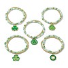 10Pcs 5 Styles Saint Patricks Day Theme Glass Seed Beaded Multi-strand Bracelets BJEW-MZ00135-S-1