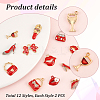 24Pcs 12 Styles Alloy Enamel Pendants FIND-PH0010-76-4