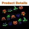 14Pcs 7 Styles Halloween Theme Rack Plating Luminous Alloy Enamel Pendants ENAM-FS0002-10G-3