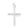 925 Sterling Silver Micro Pave Clear Cubic Zirconia Pendants STER-F059-04S-1