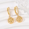 925 Sterling Silver Micro Pave Clear Cubic Zirconia Hoop Earrings for Women EJEW-G427-01G-01-3