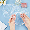 2Pcs 2 Styles Bridal Rhinestones Pearl Mesh Veil Cloth Hair Bands MRMJ-FG0001-16A-3