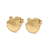 Ion Plating(IP) 304 Stainless Steel Shell Stud Earrings for Women EJEW-I285-13G-1