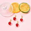4Pcs Handmade Lampwork Strawberry Pendant Decorations HJEW-FS00041-04-7