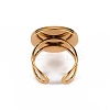 201 Stainless Steel Cuff Ring Findings STAS-S080-040E-G-5