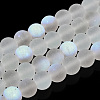 Transparent Frosted Glass Beads Strands GLAA-T032-T8mm-MBB13-1